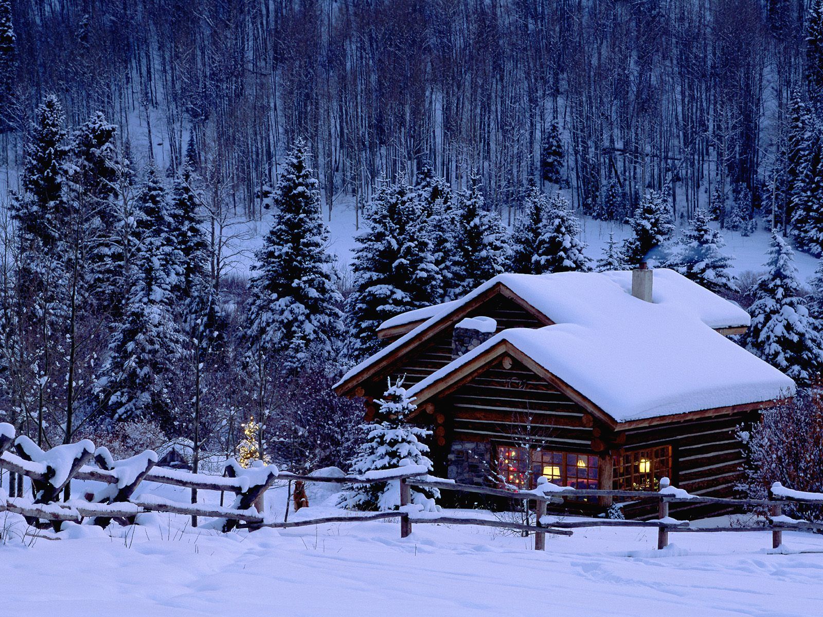 Baita di legno innevata, 1600x1200 HD, PC Desktop