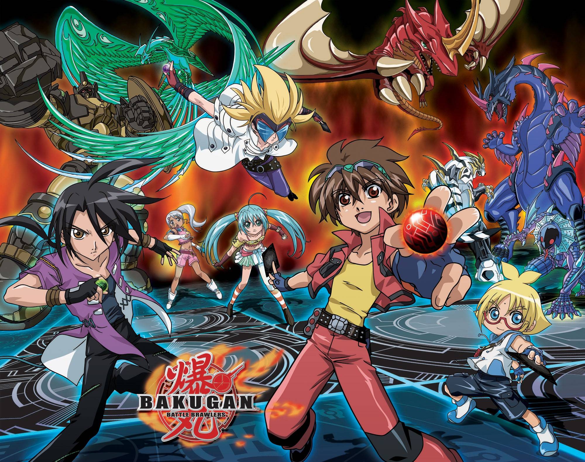 Personaggi Bakugan con creature, 2000x1579 alta risoluzione, Desktop