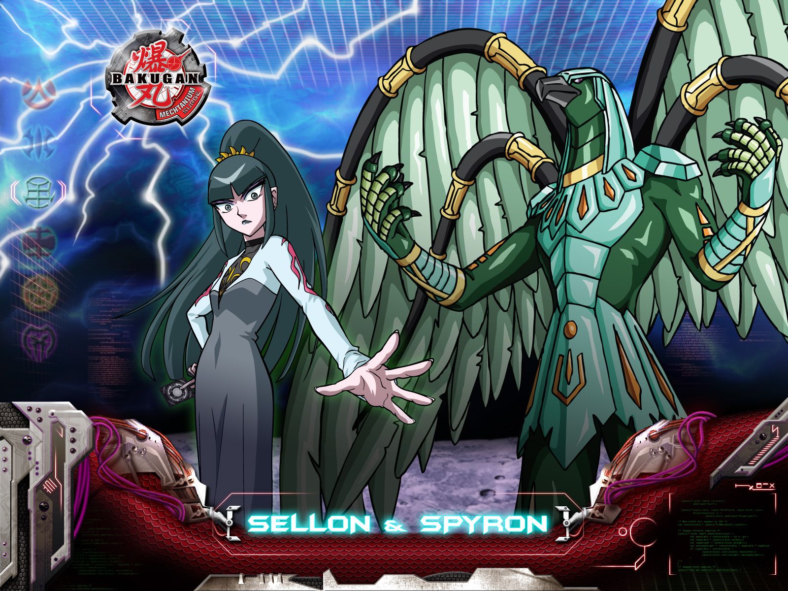 Sellon e Spyron Bakugan, 1600x1200 HD, Desktop