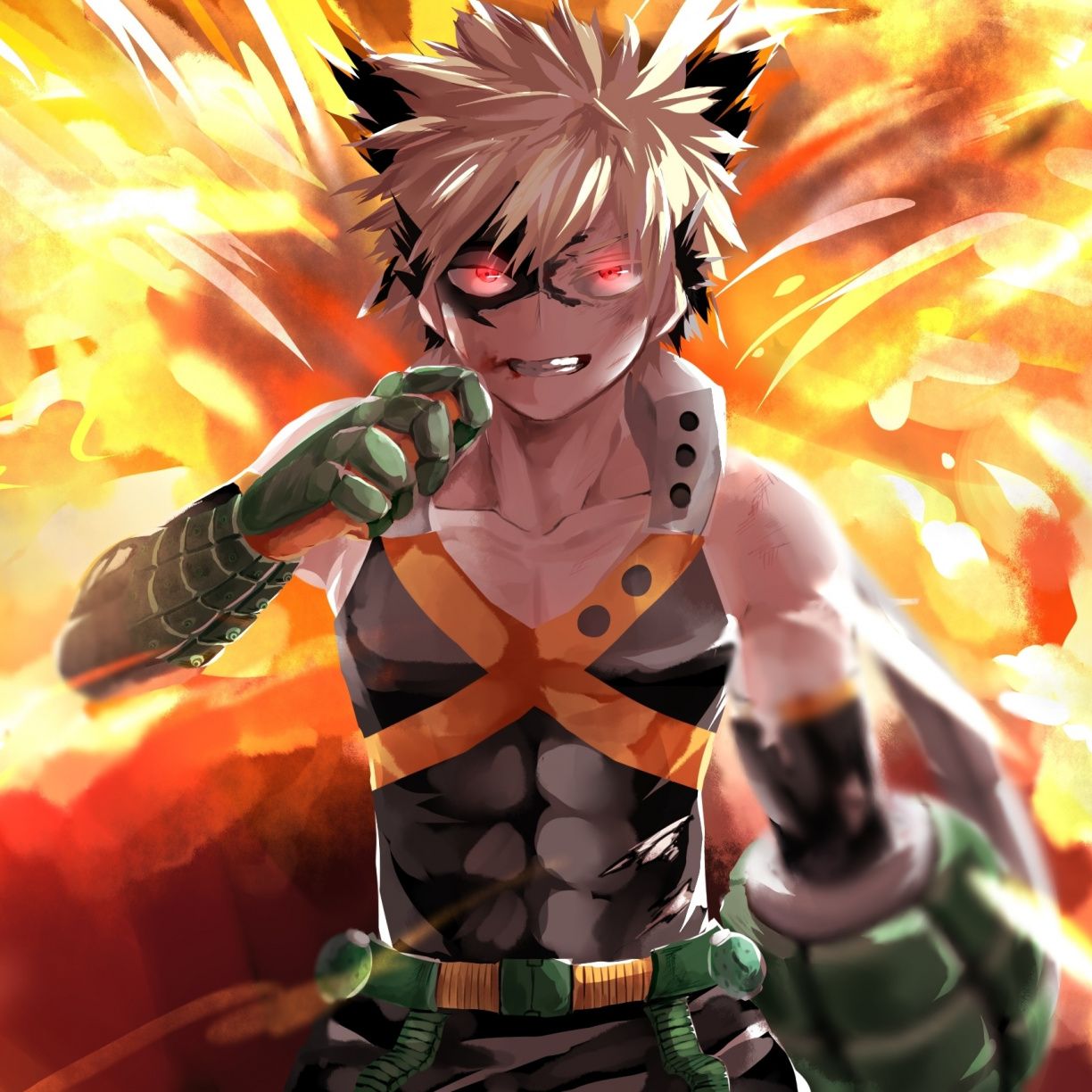 Bakugo, My Hero Academia, esplosioni, 1224x1224 HD, PC