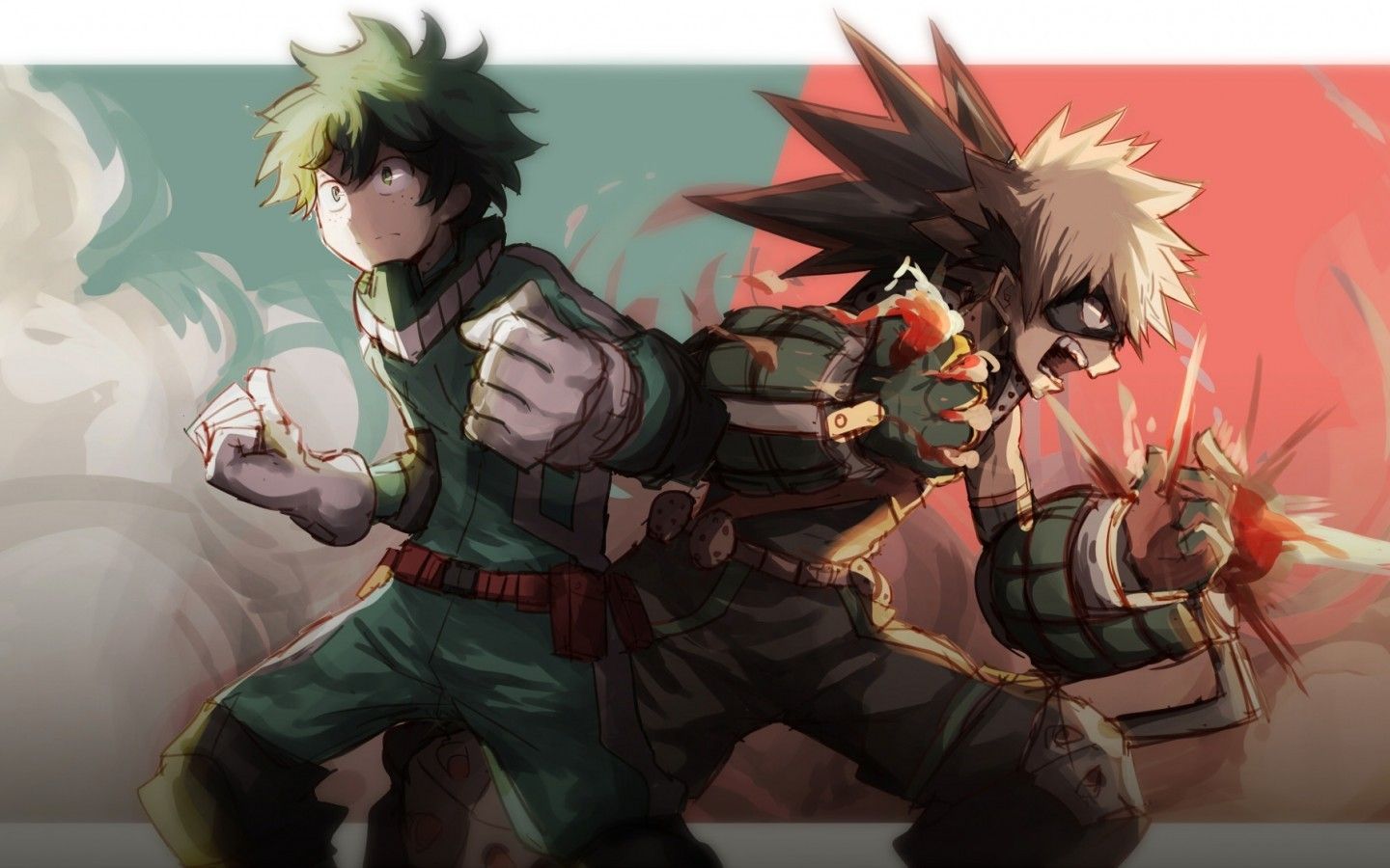 Bakugou e Deku, My Hero Academia, Quirk Esplosione, 1440x900 HD, Desktop