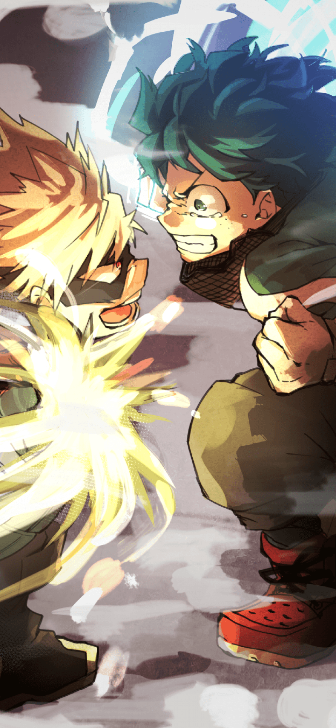 Deku e Bakugo, My Hero Academia, 1125x2436 Full HD Verticale, Smartphone