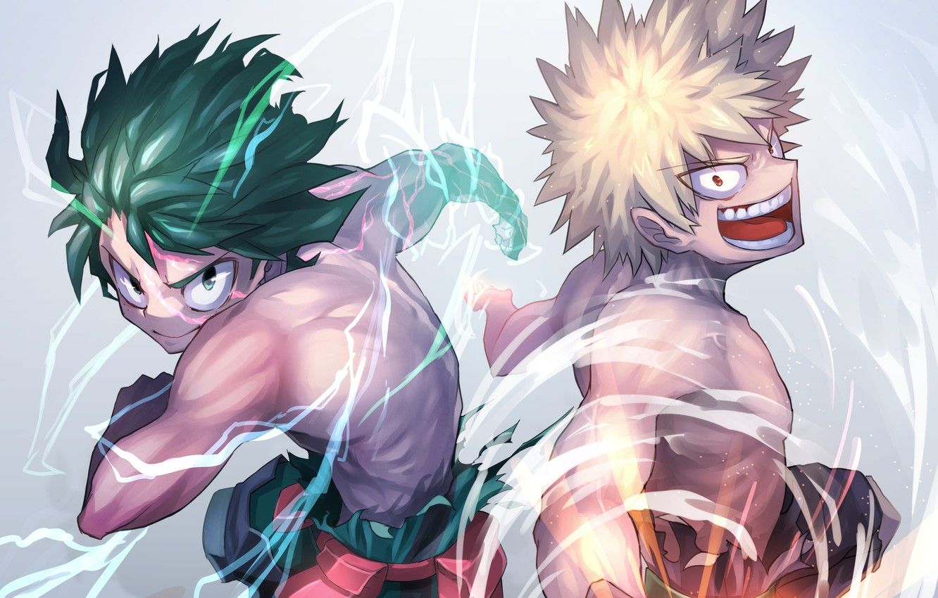 Deku e Bakugou, My Hero Academia, Quirk Esplosione, 1332x850 HD, Desktop