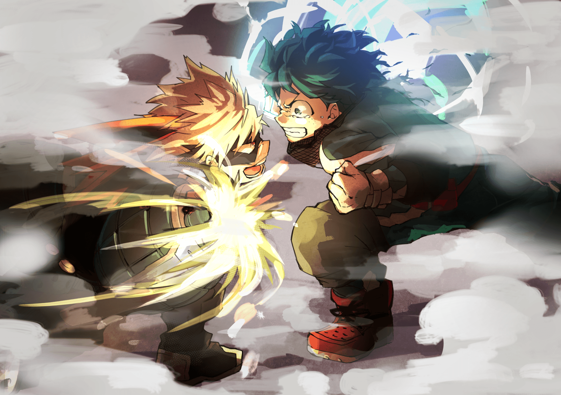 Midoriya e Bakugou, My Hero Academia, 1920x1352 Full HD+, PC