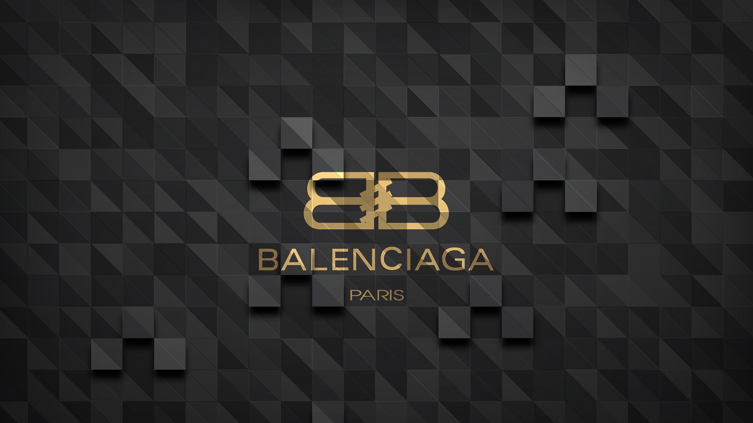 Logo Balenciaga oro nero, moda di lusso, 2560x1440 QHD, Laptop