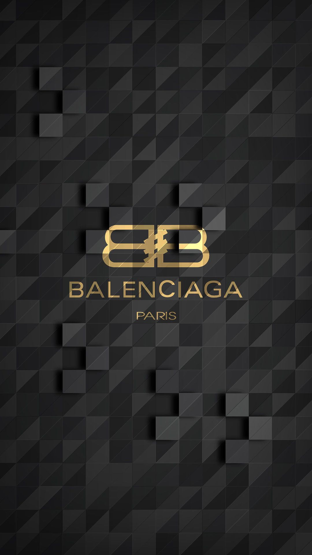 Logo Balenciaga Paris dorato, moda di lusso, 1080x1920 Verticale, Mobile