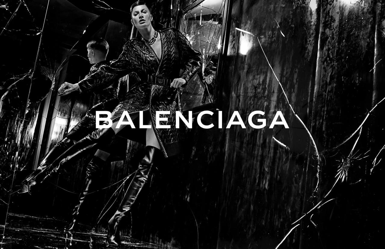 Balenciaga logo campagna bianco nero, 1280x829 720p, PC