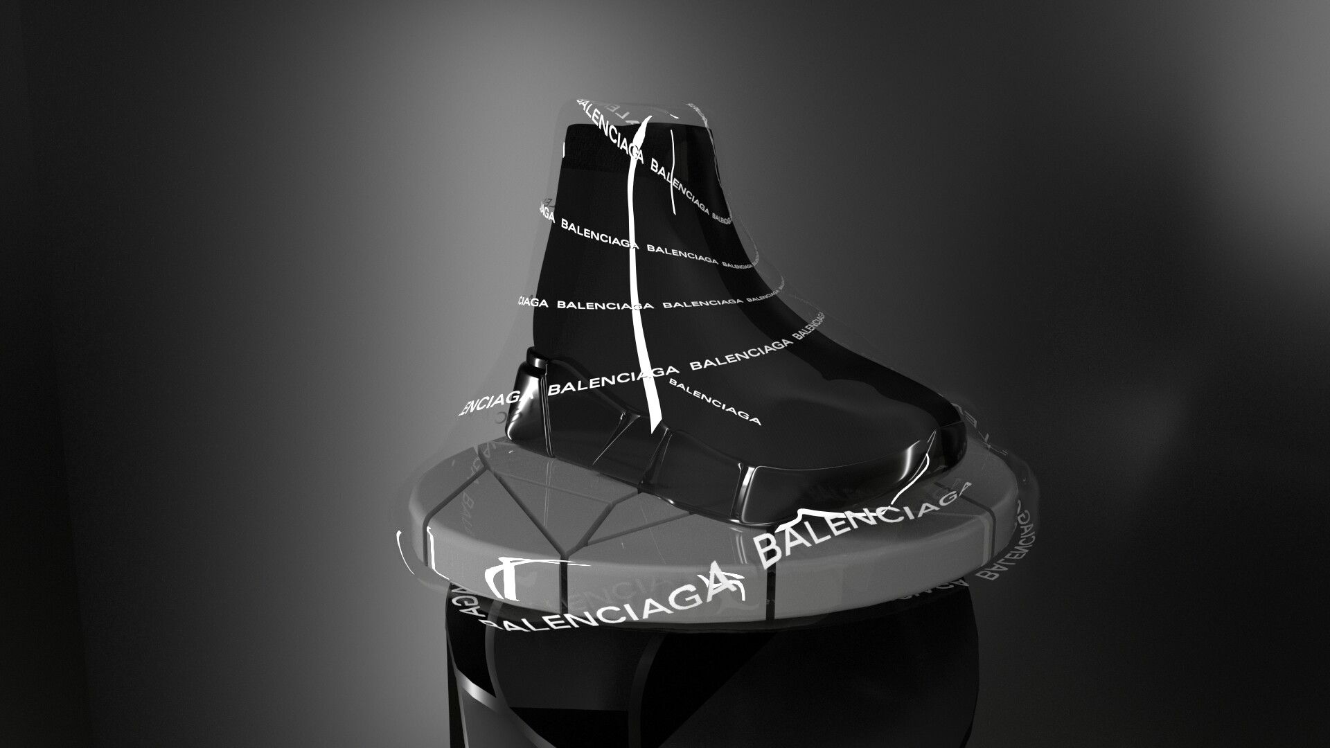 Logo Balenciaga nero avvolto, 1920x1080 1080p, Desktop