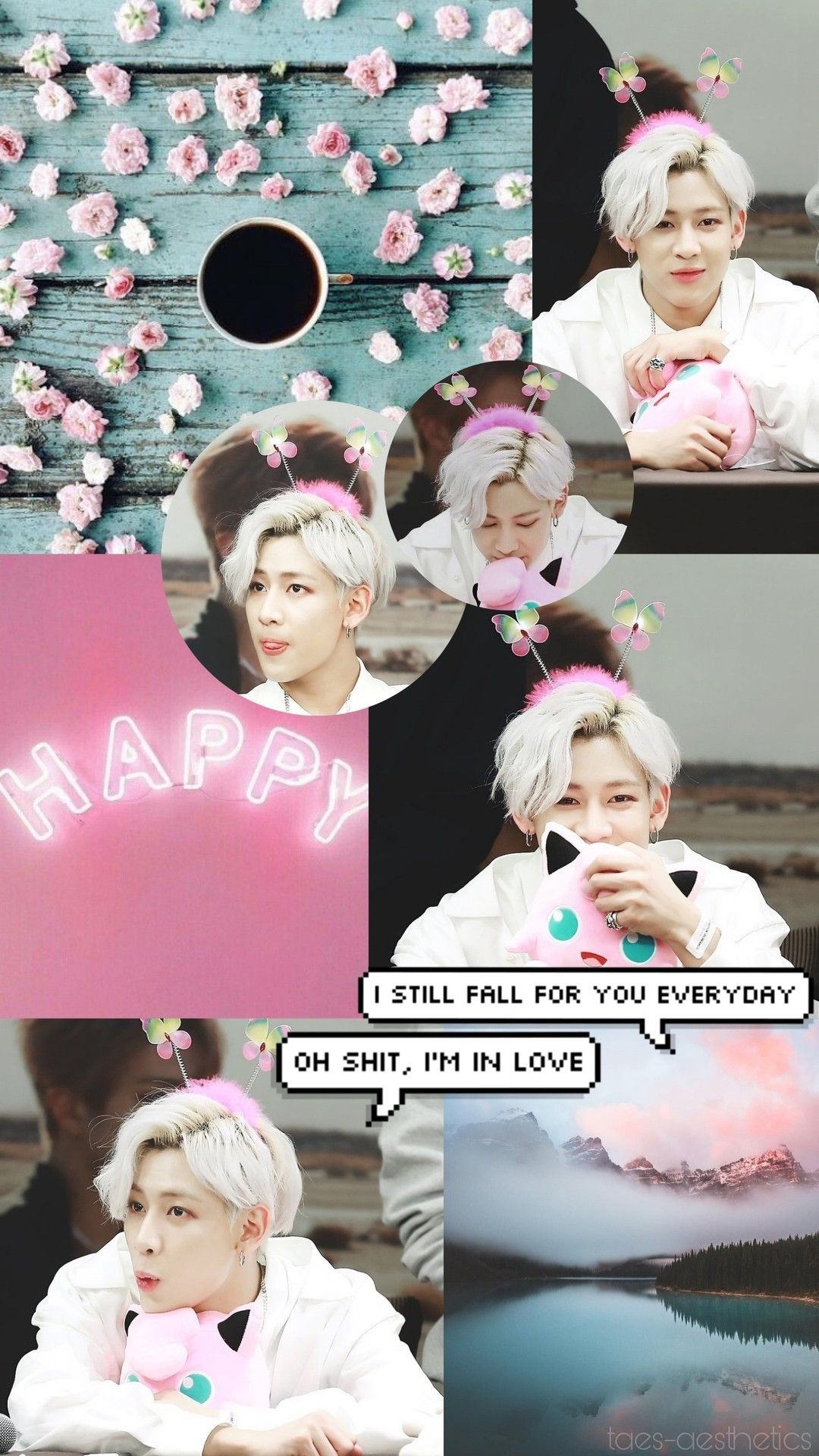 BamBam Got7 collage rosa, 1080x1920 Verticale, Mobile