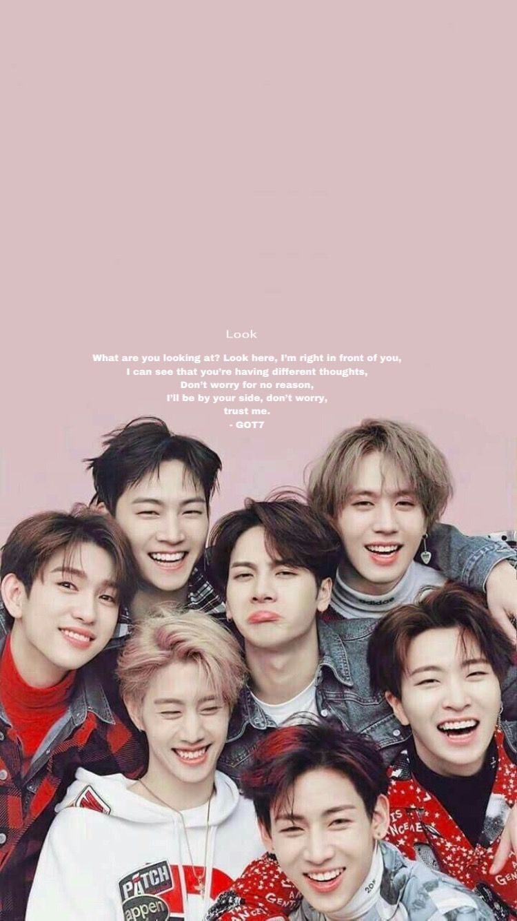 Gruppo GOT7 fondo rosa, 750x1334 Full HD Verticale, Smartphone