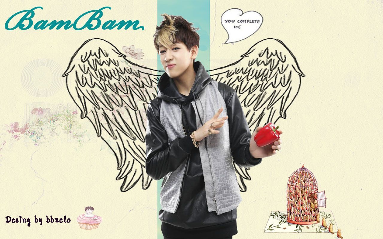 BamBam GOT7 con ali disegnate, 1280x800 HD, Desktop
