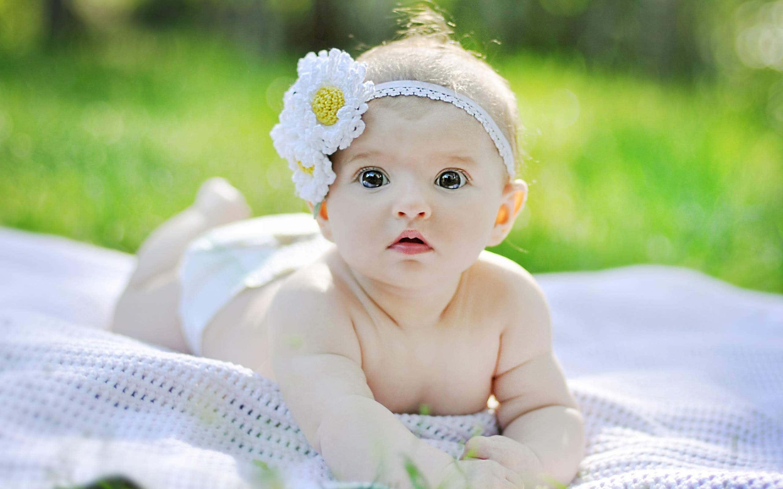 Bambina con fascia fiore bianca, 2560x1600 WQXGA, Laptop