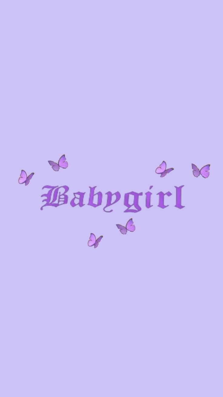 Farfalle viola scritta Babygirl, 736x1309 Full HD Verticale, Smartphone