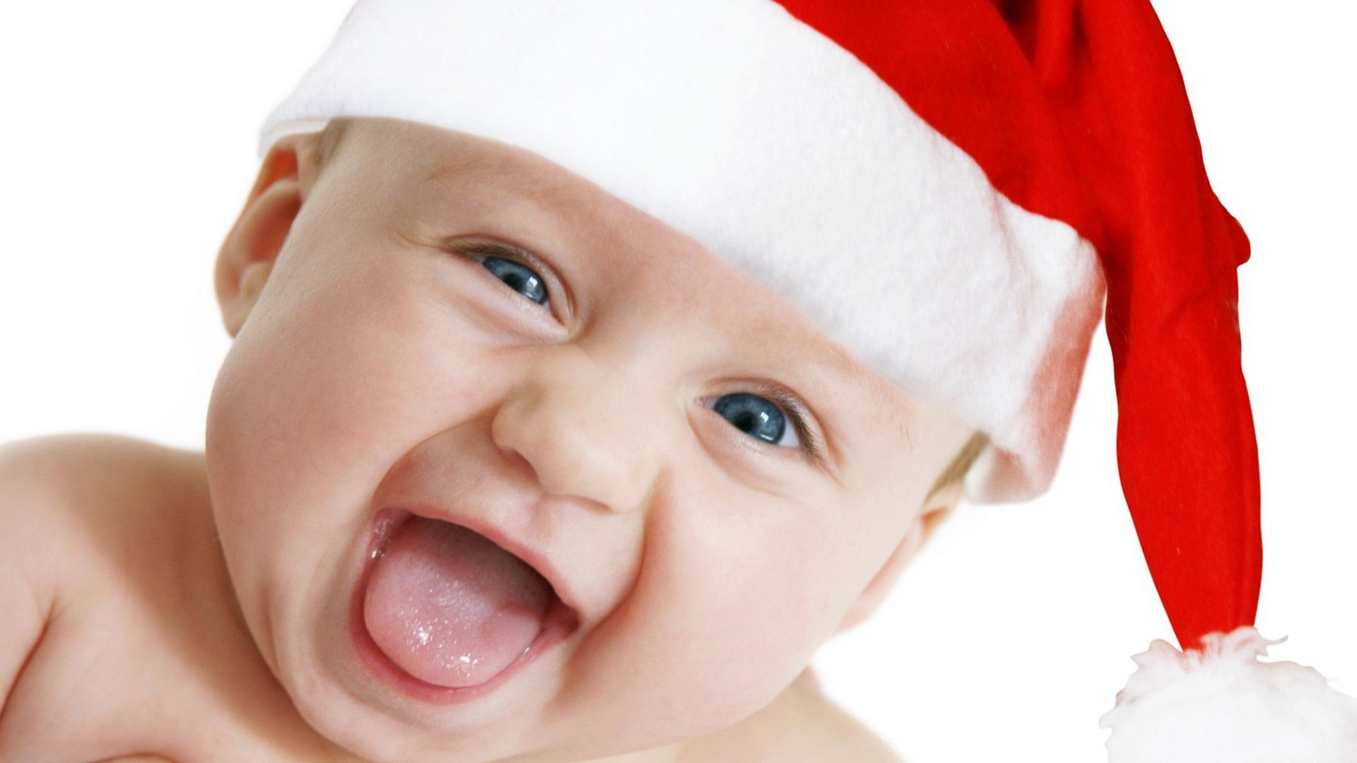 Bambino ridente con cappello Babbo Natale, 1920x1080 Full HD 1080p, Desktop