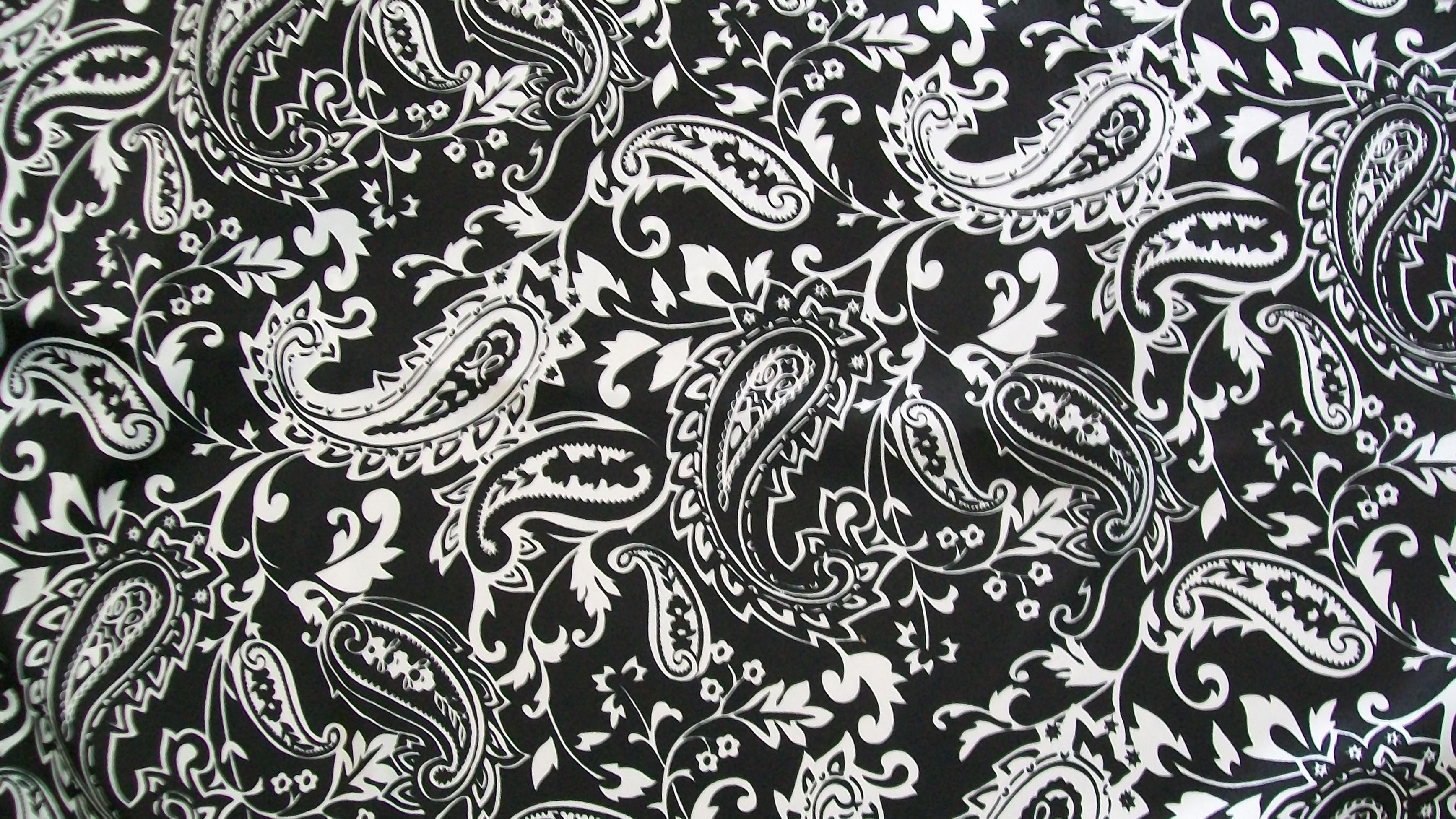 Bandana paisley bianco e nero, 3472x1953 WQXGA, Desktop