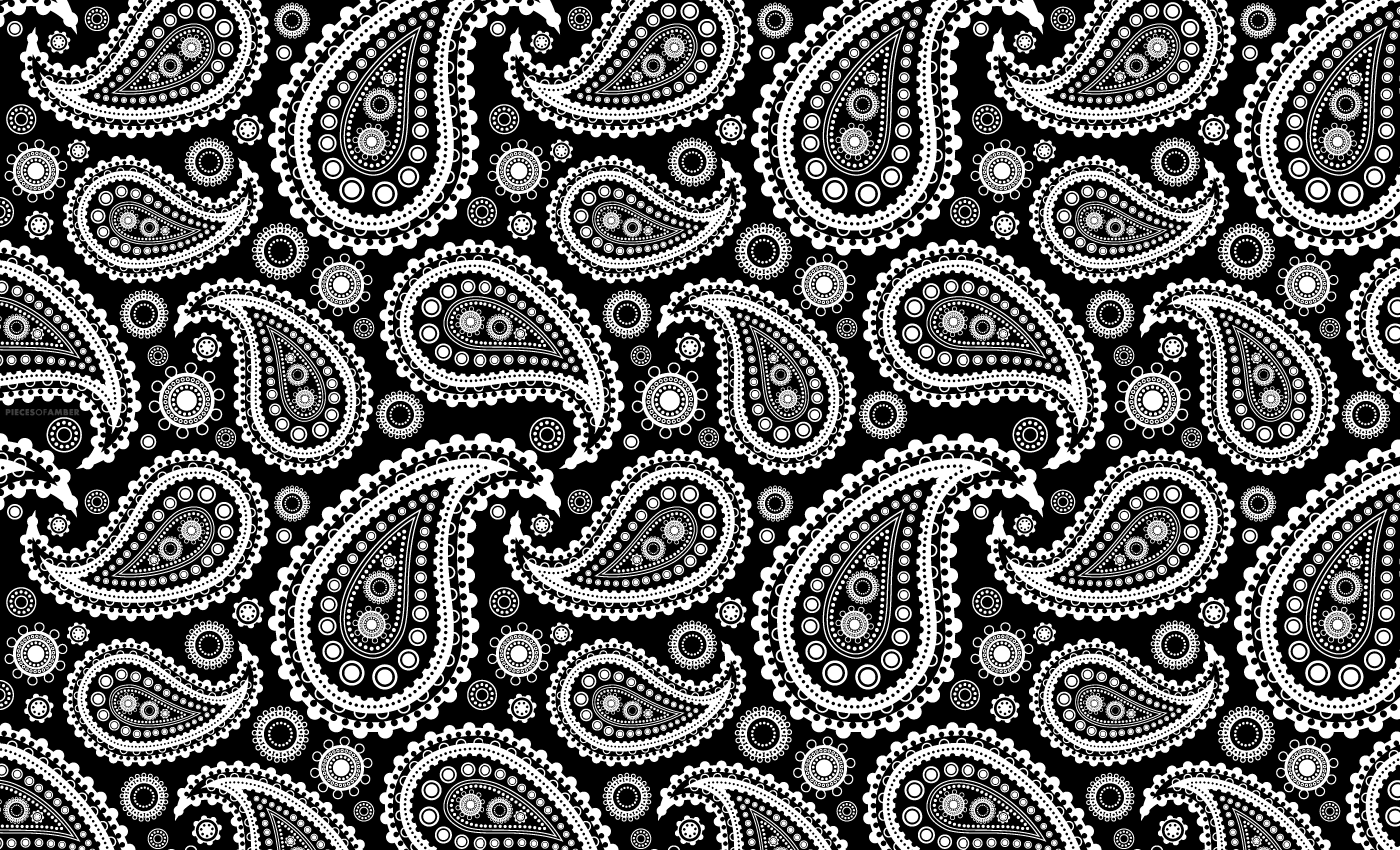 Motivo bandana paisley nero bianco, 1400x850 HD, Desktop