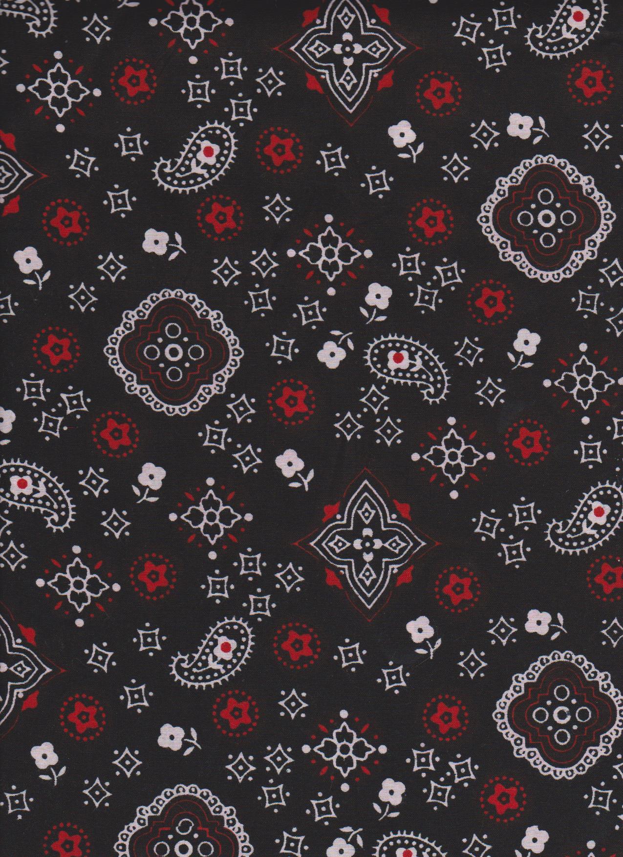 Pattern bandana nero rosso bianco, 1275x1753 Full HD Verticale, iPhone