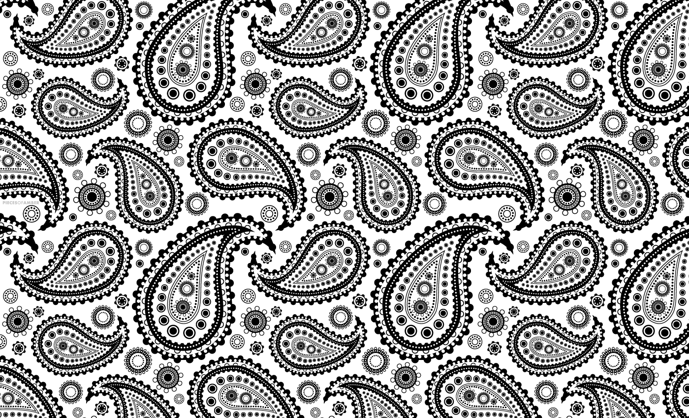 pattern paisley bianco e nero, 1400x850 720p, PC