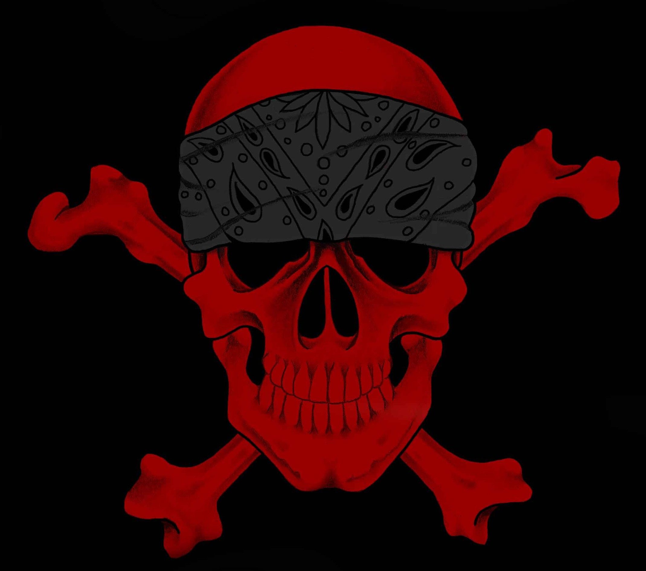 Teschio rosso con bandana, 2139x1890 Hi-Res, Desktop