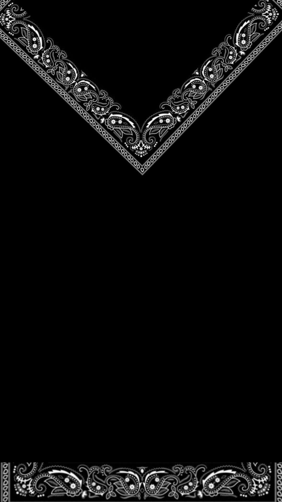 Bandana nera con motivo paisley, 1080x1920 Full HD Verticale, Smartphone