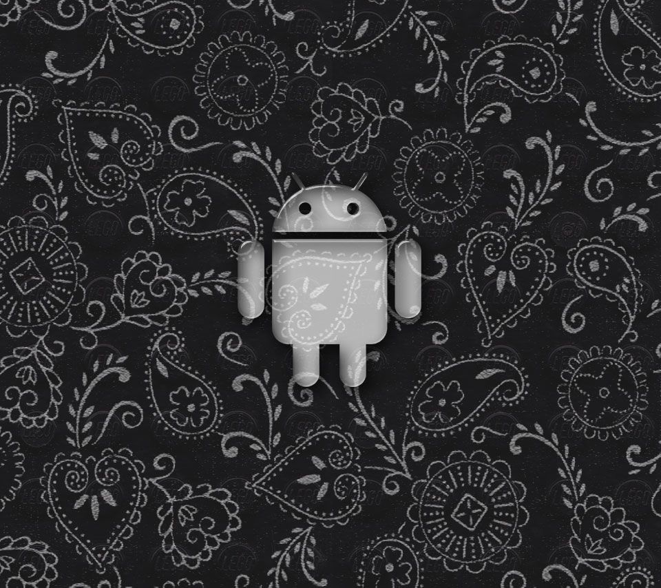 Robot Android su paisley nero, 960x854 HD, iMac