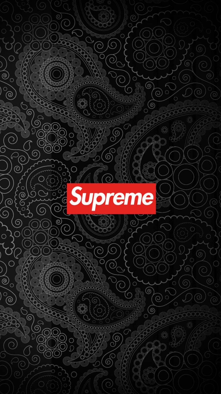 Supreme logo su bandana nera, streetwear, 720x1280 Verticale, Telefono