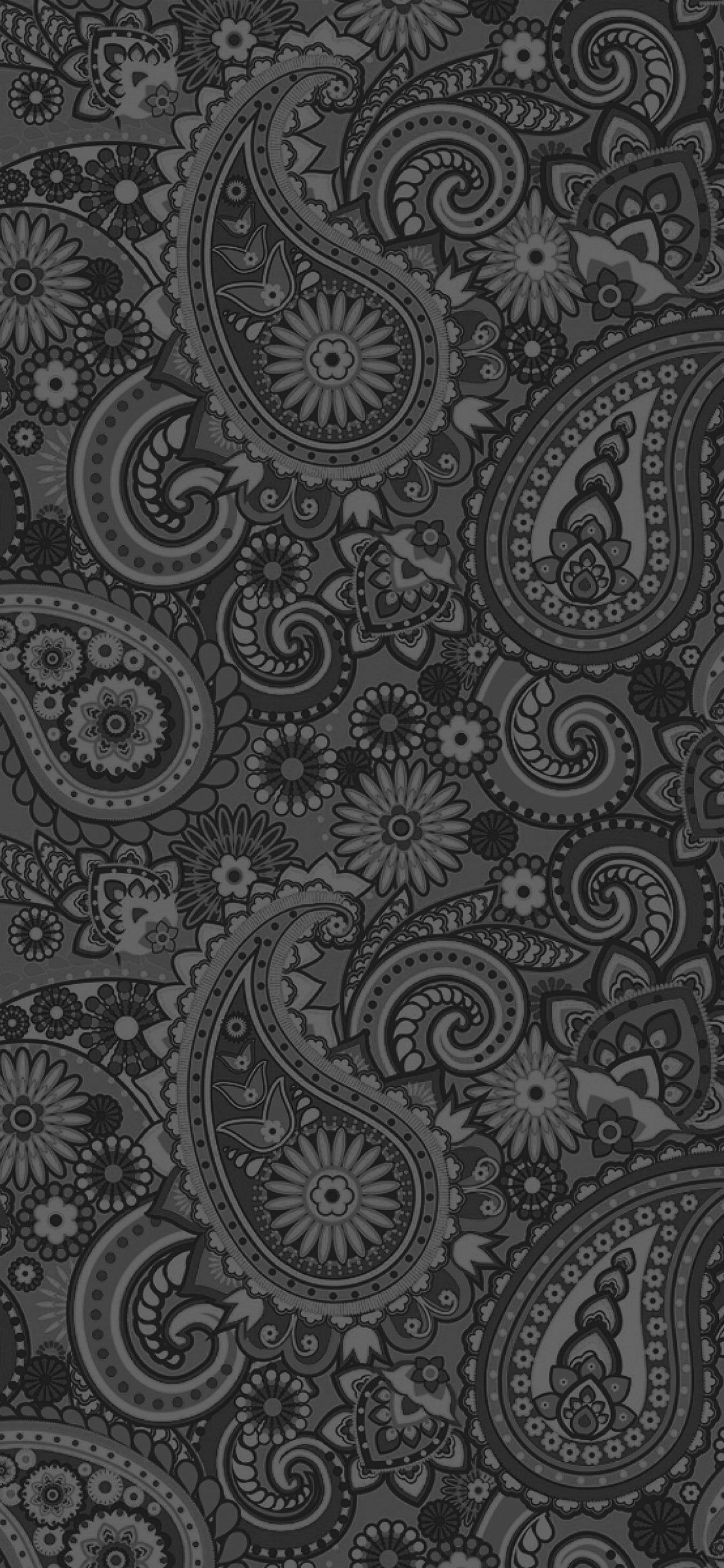 Motivo paisley grigio scuro, 1125x2436 Full HD Verticale, iPhone
