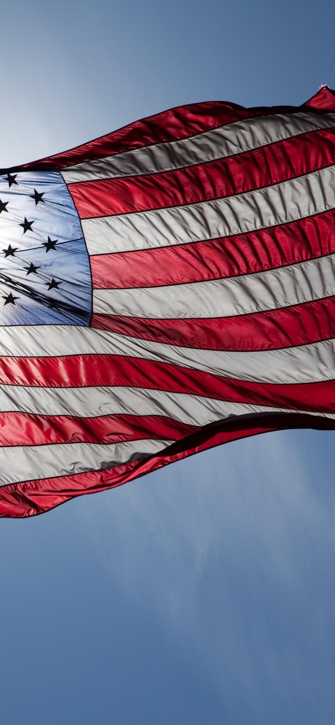 Bandiera americana al vento, 1125x2436 Full HD Verticale, iPhone Pro