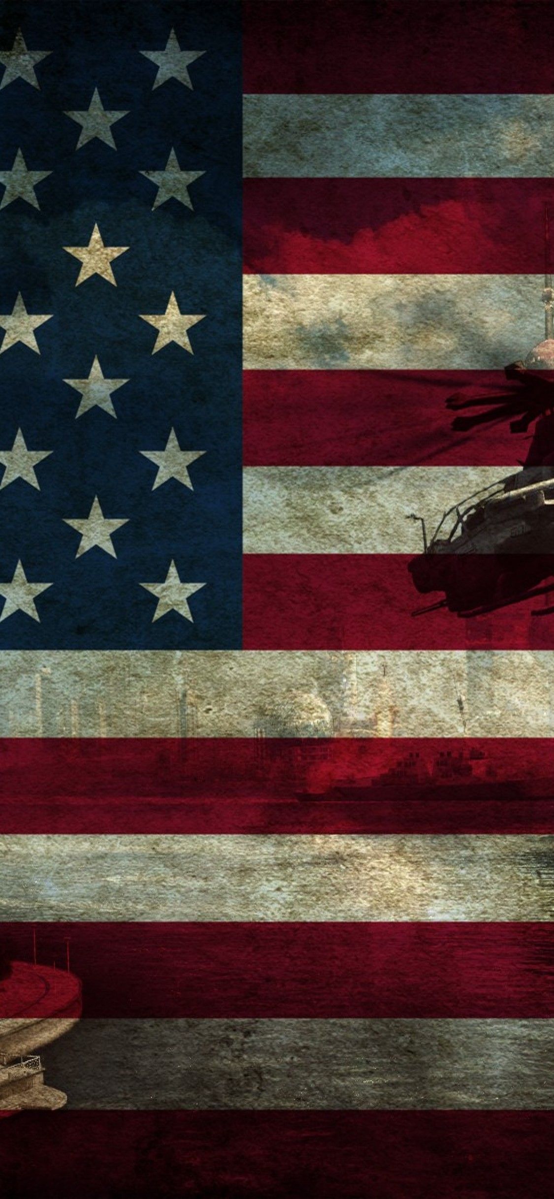Bandiera americana vintage texture, 1125x2436 Full HD Verticale, iPhone Plus
