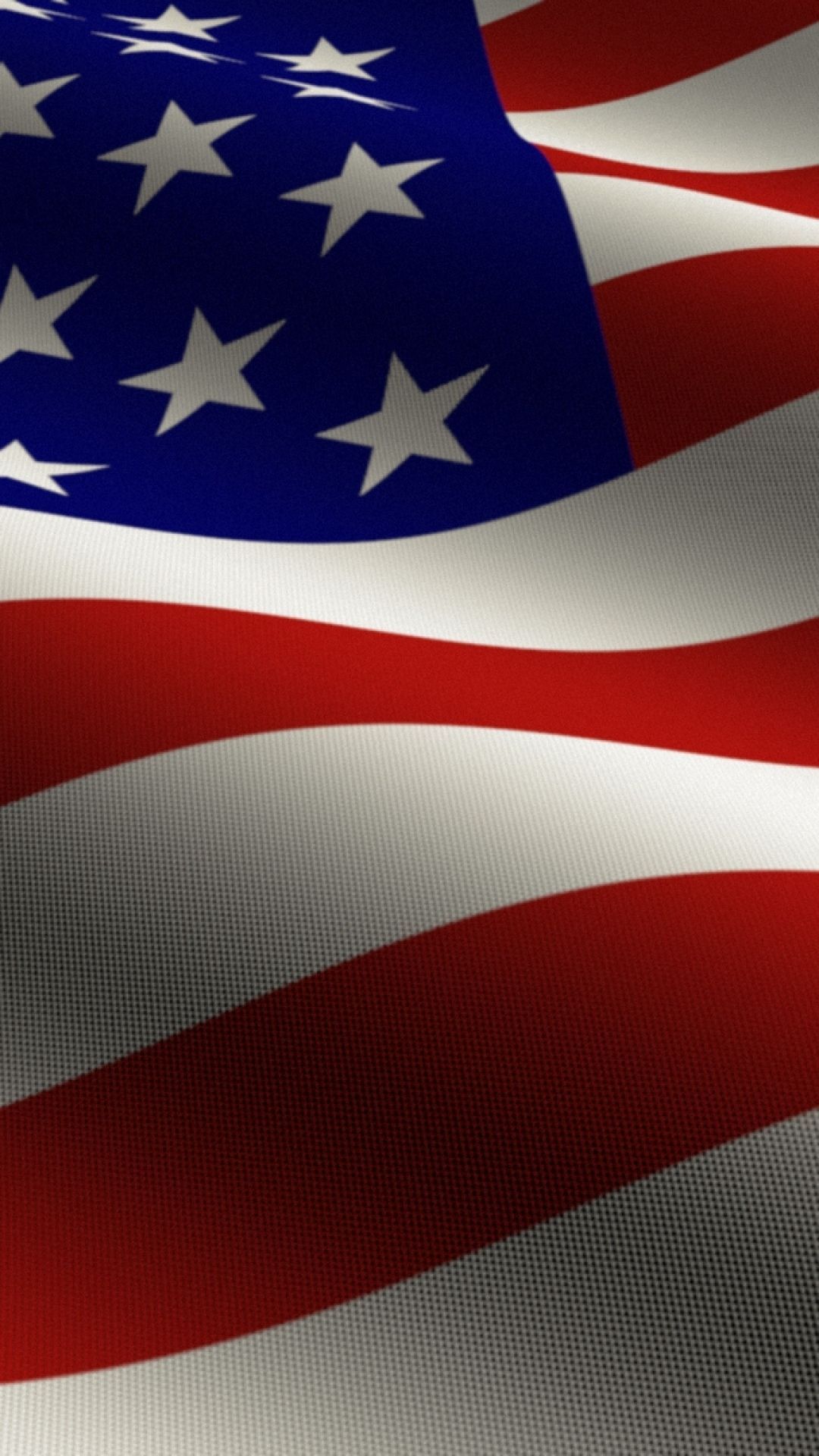 Bandiera americana su asta, cielo nuvoloso, 1080x1920 Full HD Verticale, iPhone
