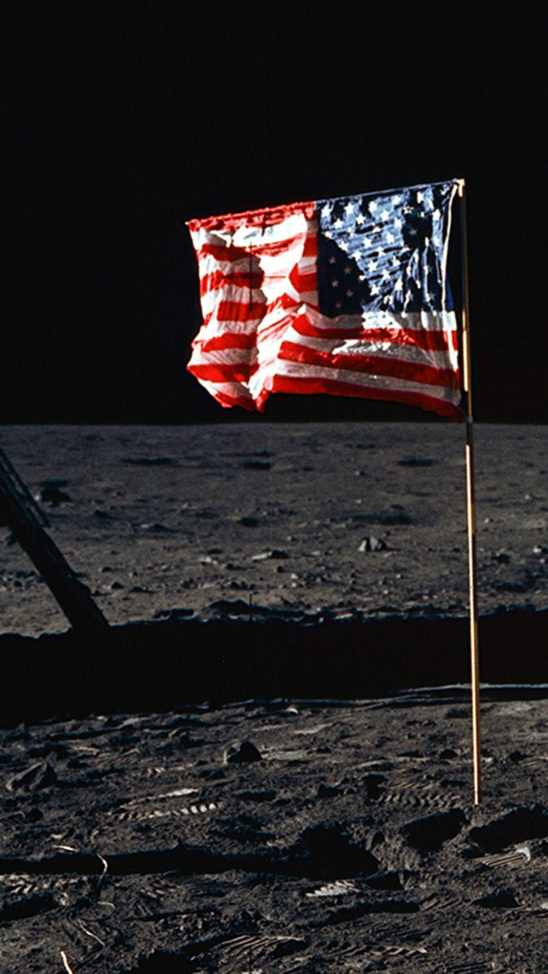 Bandiera americana sulla Luna, 1080x1920 Verticale, iPhone Pro