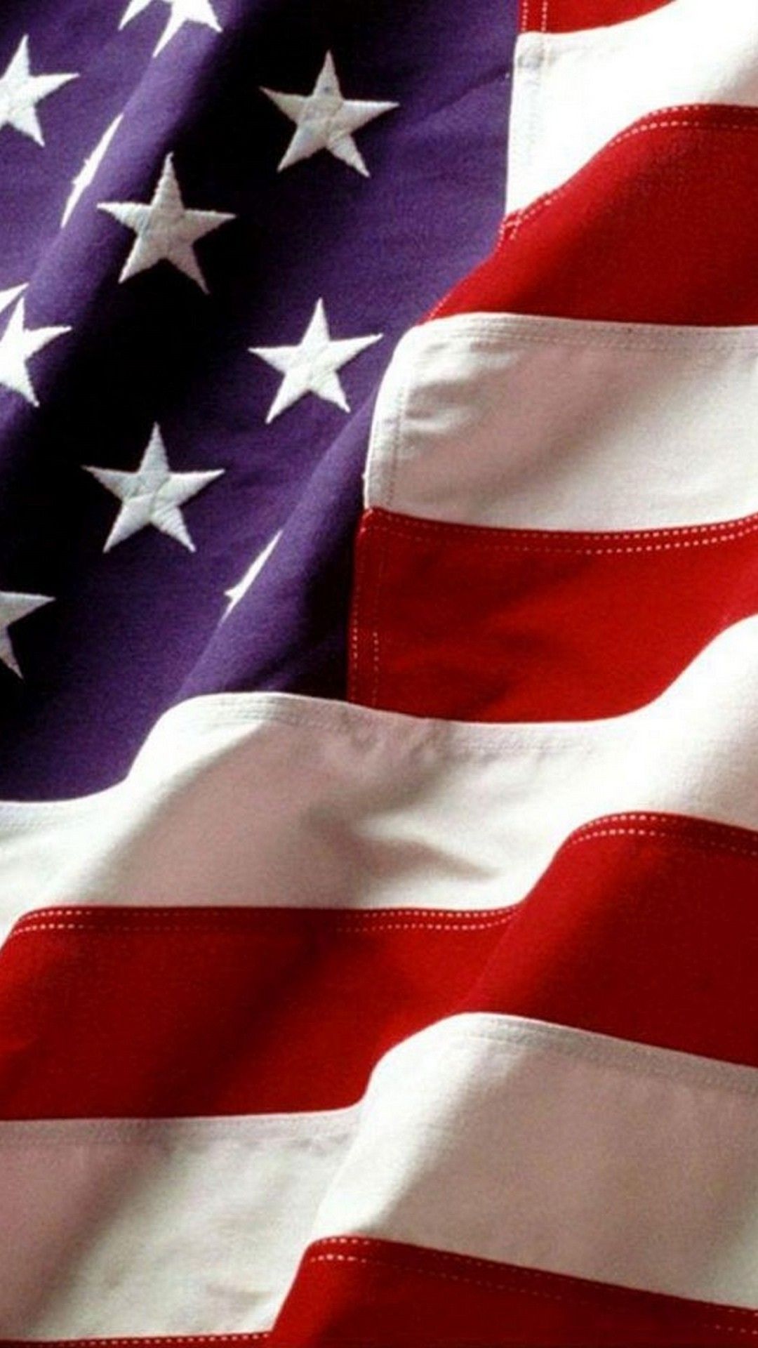 Ragazza davanti bandiera americana, 1080x1920 Verticale, iPhone