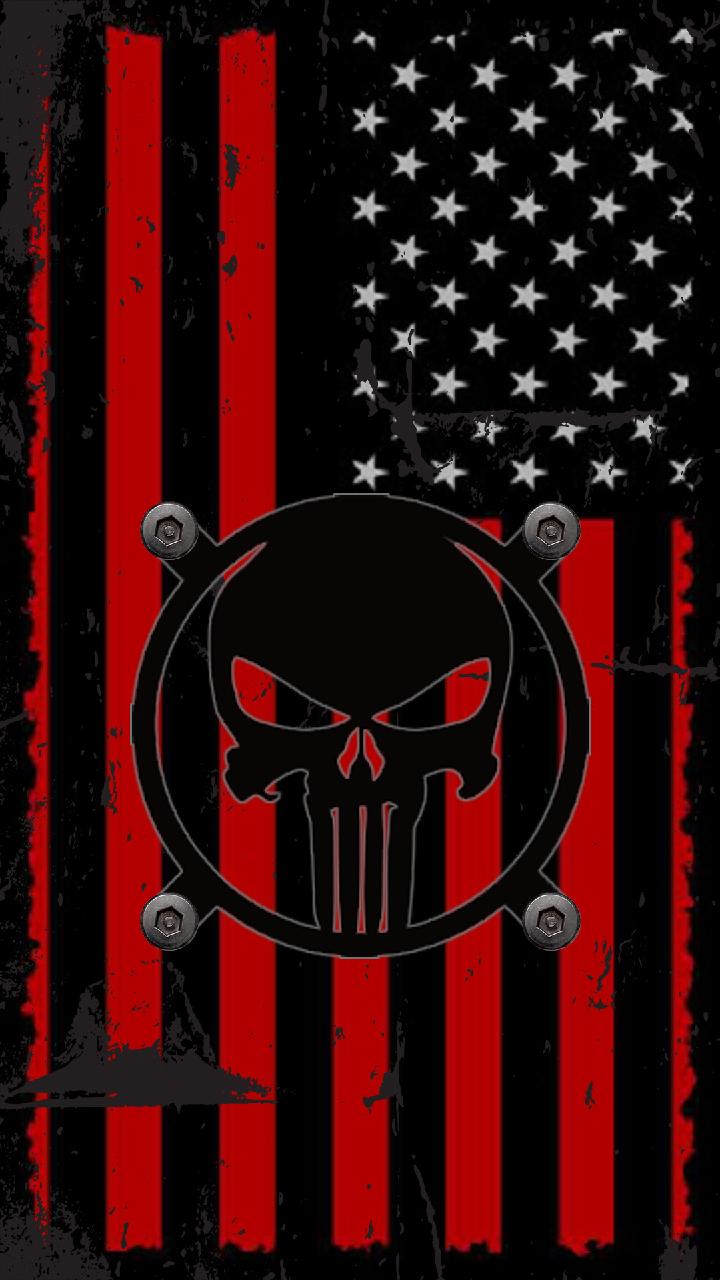 Teschio Punisher bandiera americana, 720x1280 Full HD Verticale, iPhone Plus