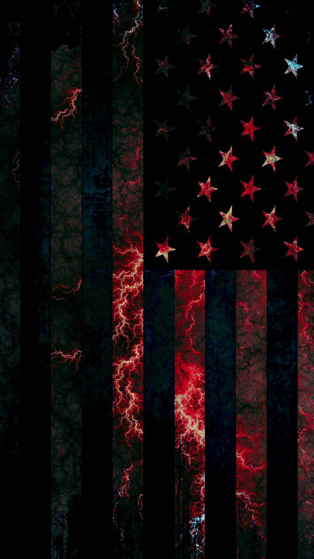 Bandiera americana con fulmini, 1080x1920 Verticale, Telefono