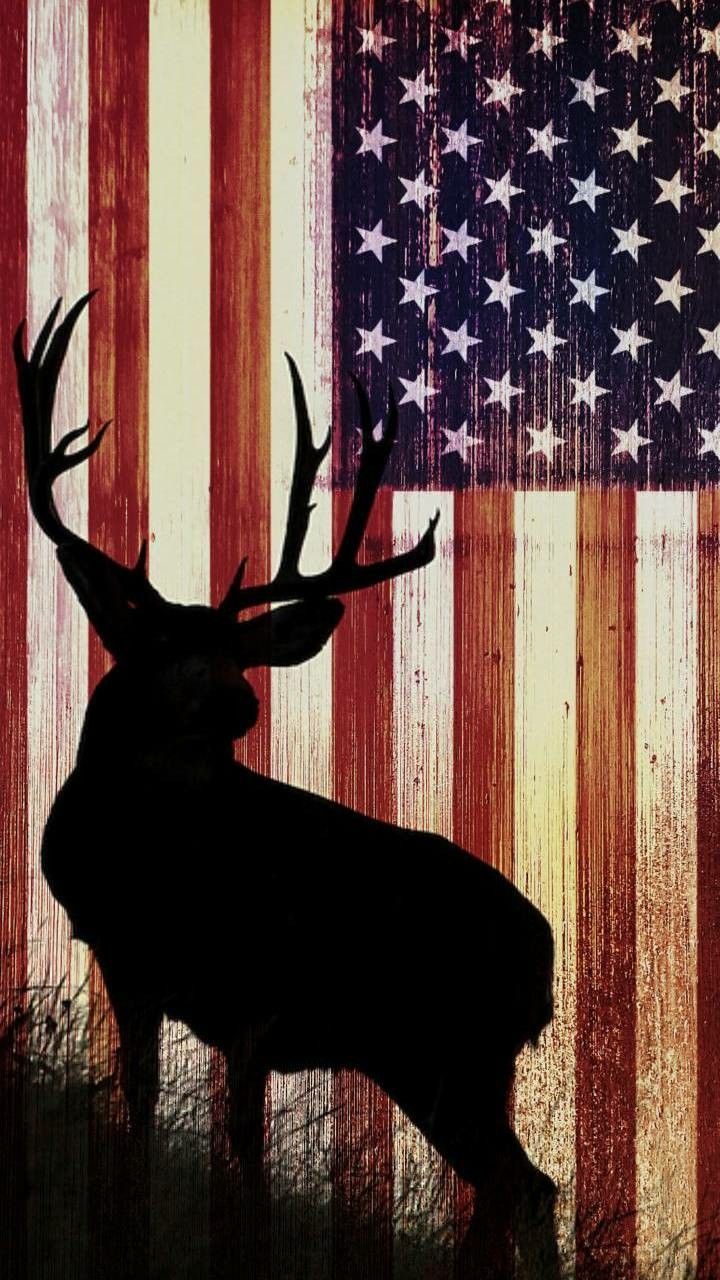 Cervo silhouette bandiera americana, 720x1280 Full HD Verticale, Smartphone