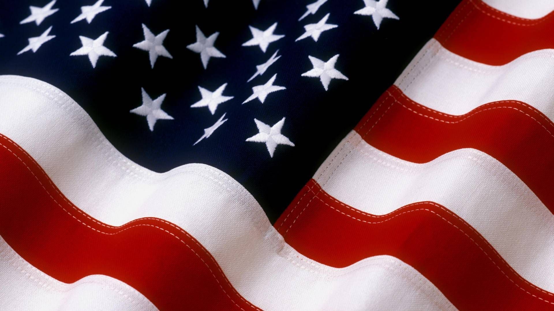 Bandiera americana ondulata primo piano, 1920x1080 Full HD, Laptop