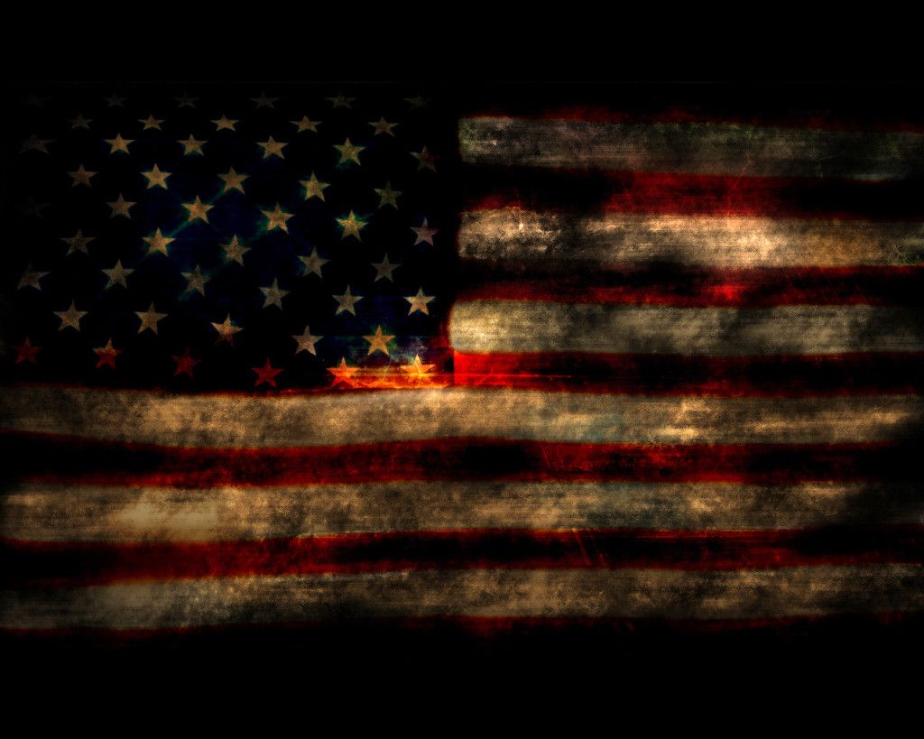 Bandiera americana consumata scura, 1024x819 HD, Desktop