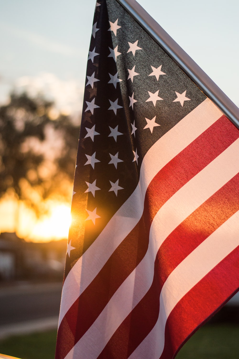 Bandiera americana al tramonto, 1000x1504 Verticale, Telefono