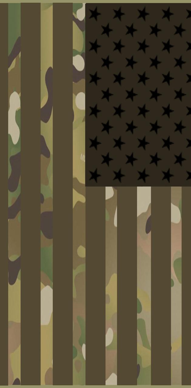 Bandiera americana mimetica militare, 630x1280 Verticale, Mobile