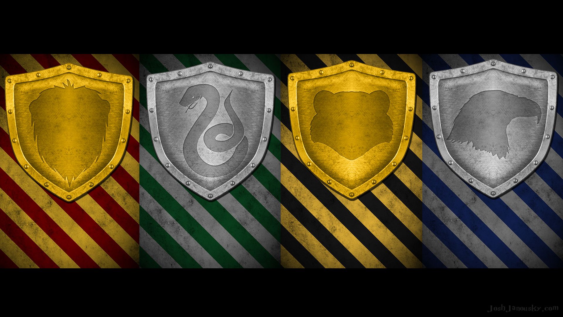 Bandiere case Hogwarts minimaliste, 1920x1080 Full HD, PC Desktop