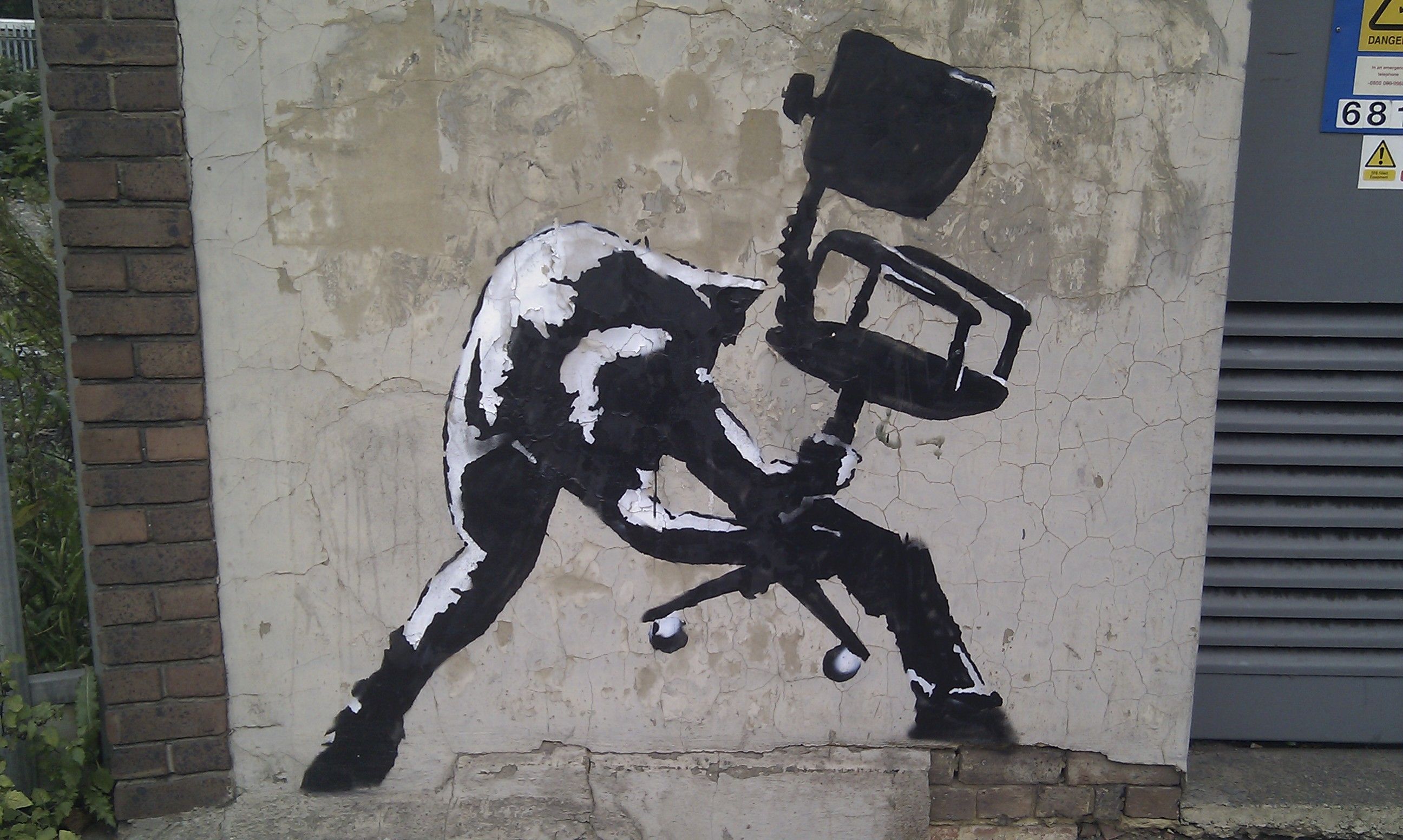 Murale Banksy figura cuore, 1024x768 HD, PC
