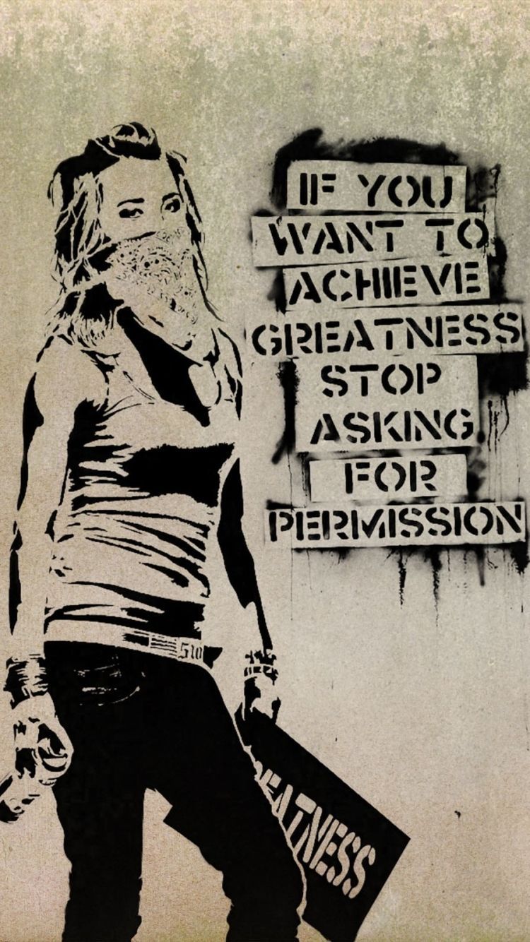 Ragazza stencil Banksy street art, 750x1334 Verticale, iPhone