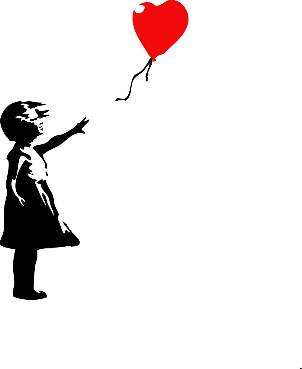 Ragazza con palloncino Banksy, 1000x1224 Verticale, Mobile