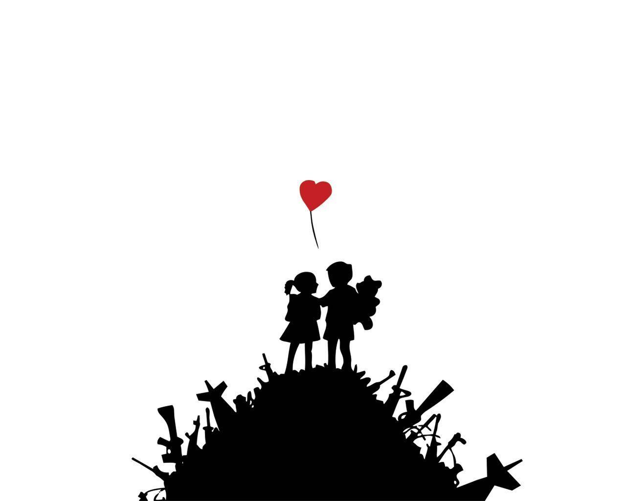 Bambini silhouette su armi, 1280x1024 HD, Desktop