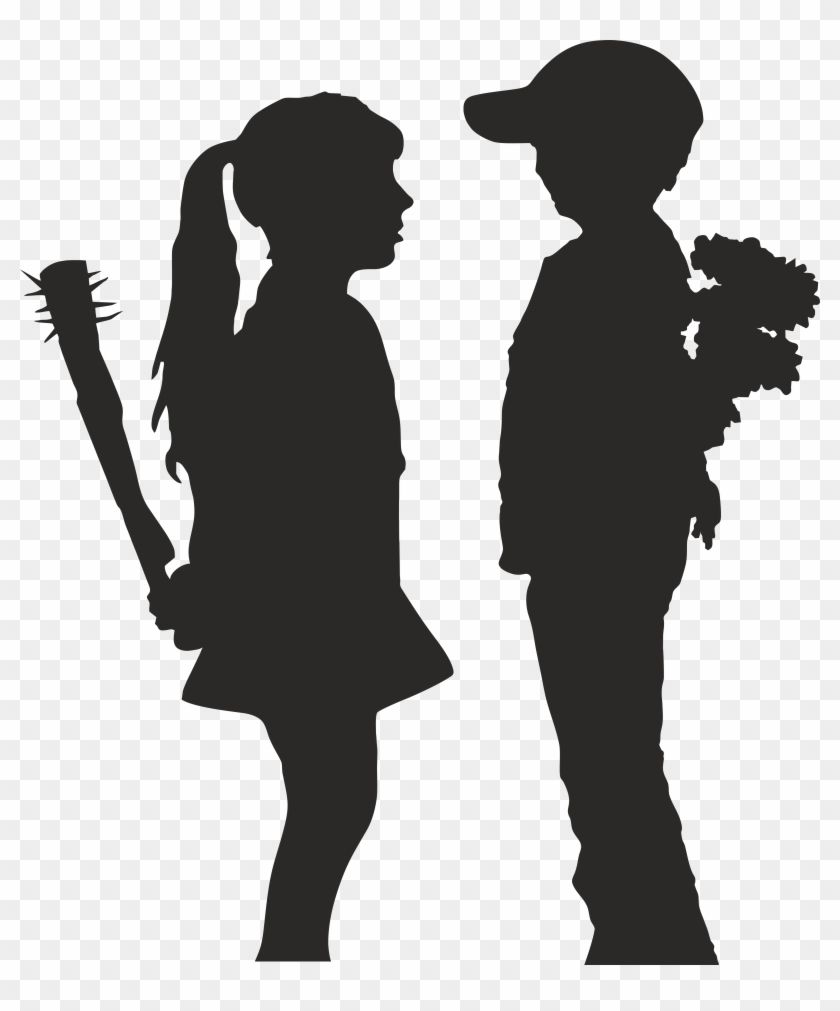 Silhouette bambina e bambino Banksy, 840x1011 Full HD Verticale, iPhone