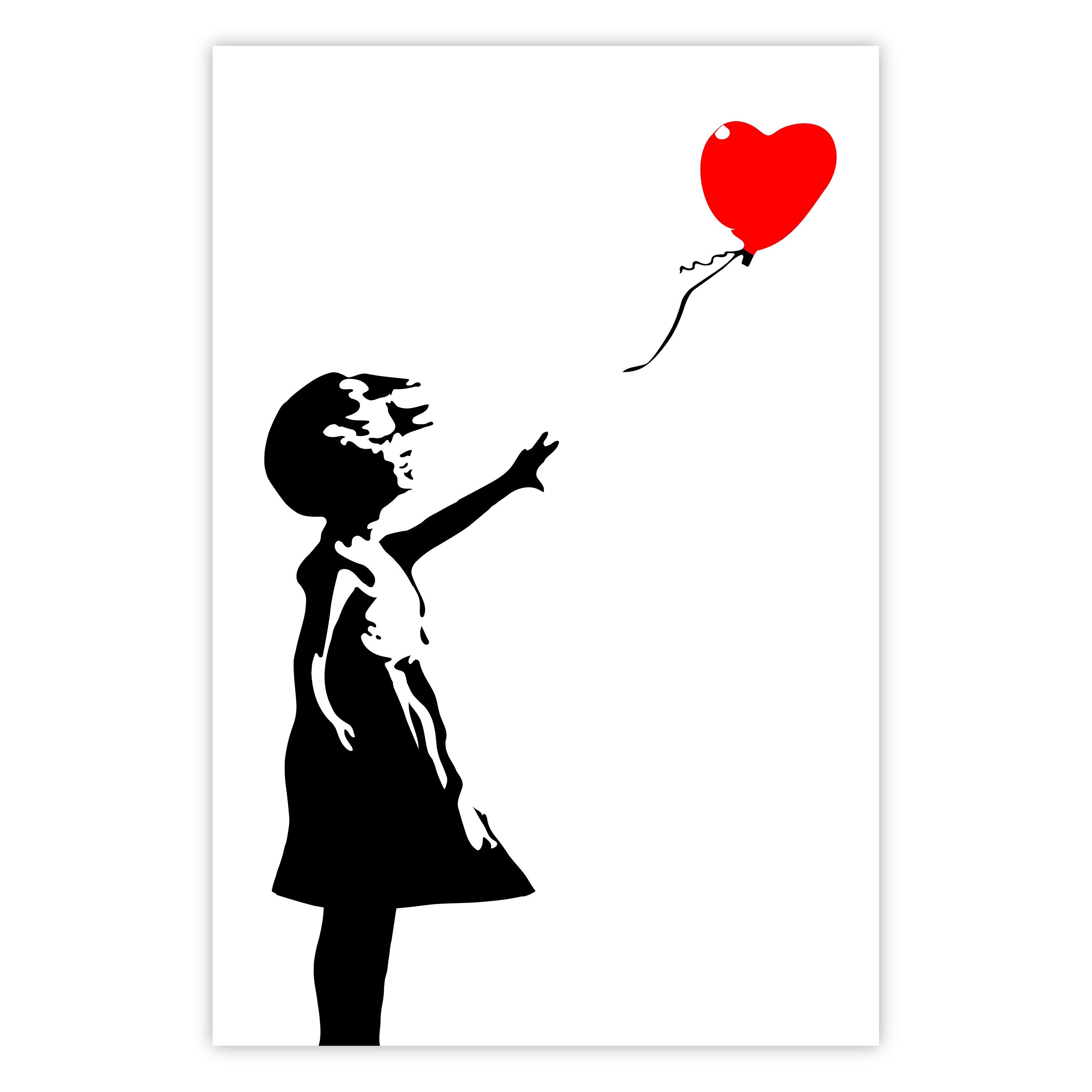 Bambina con palloncino rosso Banksy, 3000x3000 2K, Desktop