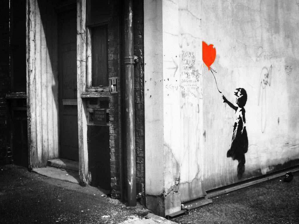 Ragazza con Palloncino di Banksy, 1300x1300 720p, Laptop