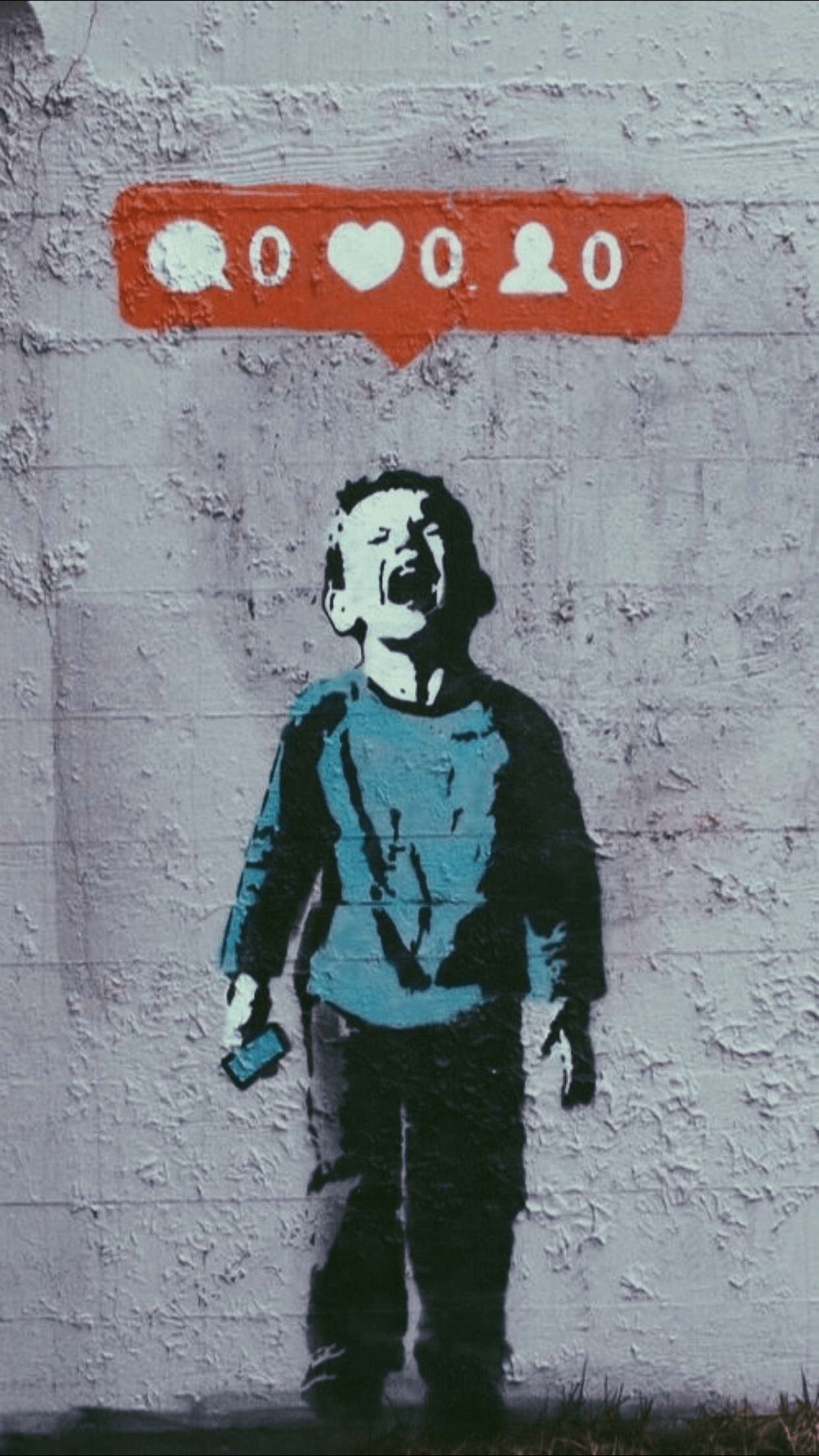 Bambino graffiti icone social, 1242x2208 Full HD Verticale, Smartphone
