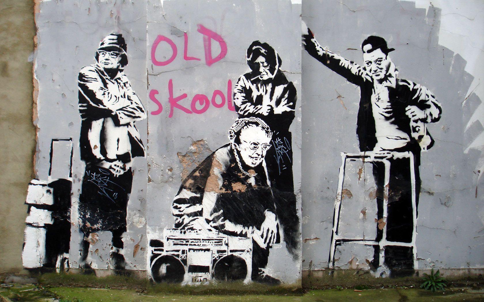 Murale Banksy Old Skool, 1680x1050 HD, Desktop