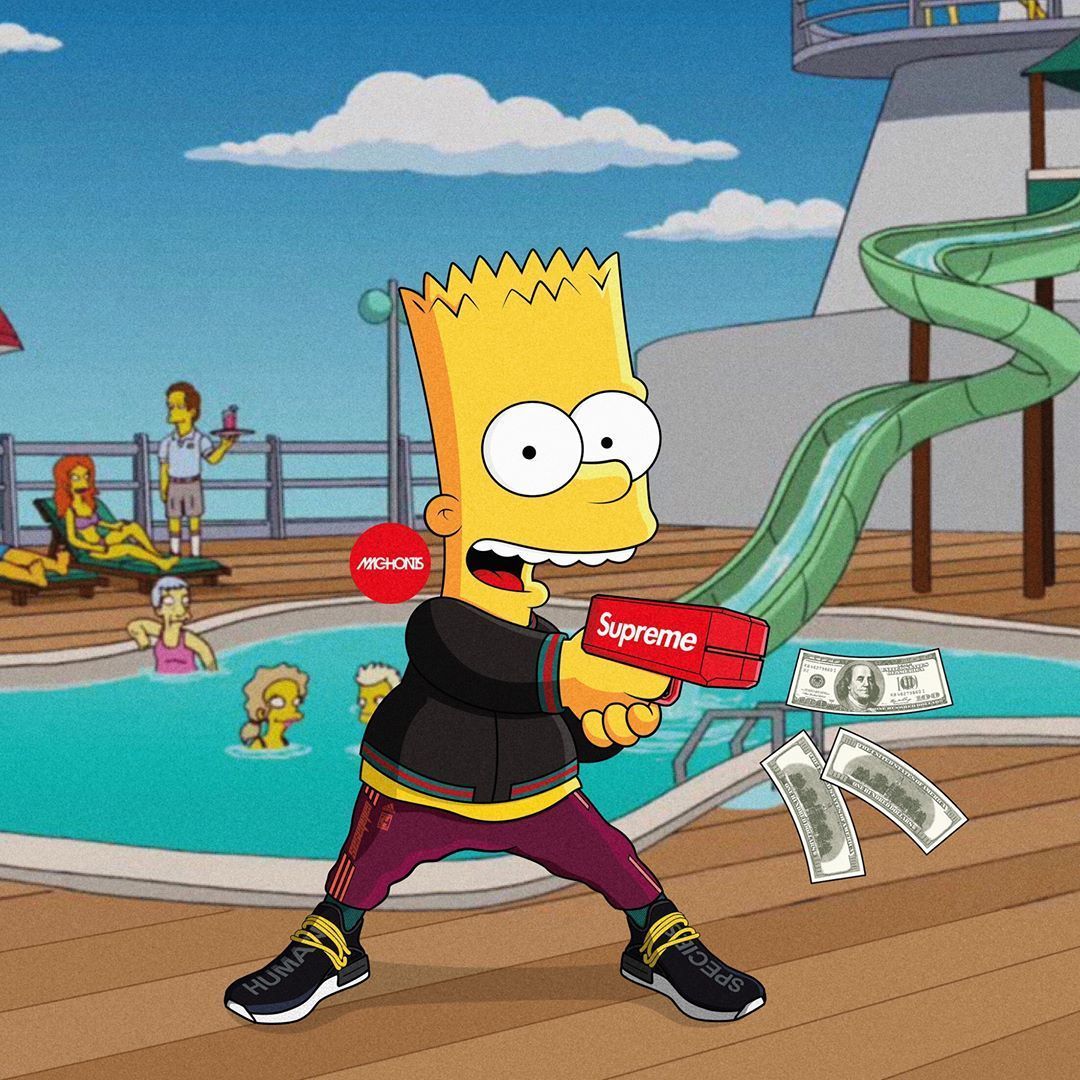 Bart Simpson, 1080x1080 HD, Laptop
